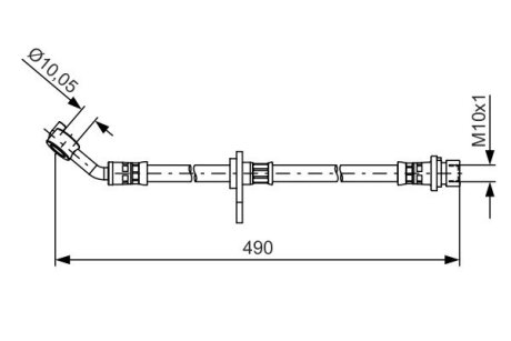 Шланг гальм. задн. прав. HONDA ACCORD 08- BOSCH 1987481521