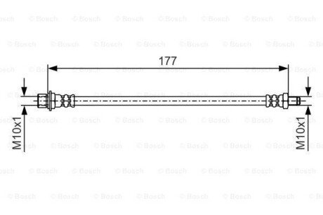 TOYOTA шланг гальм. задн.Avensis 01- BOSCH 1987481527