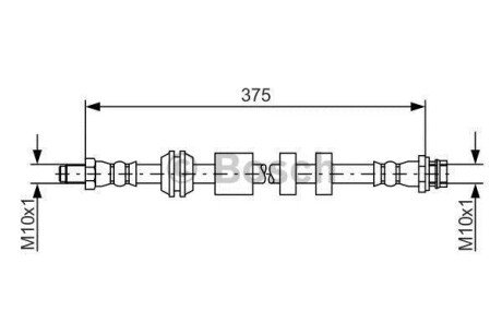 Шланг гальмівний передн VOLVO S80,S60,V70,V60,XC70 10- BOSCH 1987481563 (фото 1)