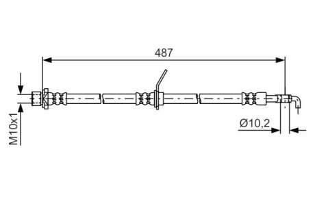 Шланг гальм. задн. прав. TOYOTA AVENSIS -03 BOSCH 1987481633