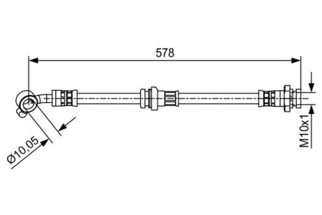 NISSAN гальм.шланг передн. лів. MICRA IV BOSCH 1987481649
