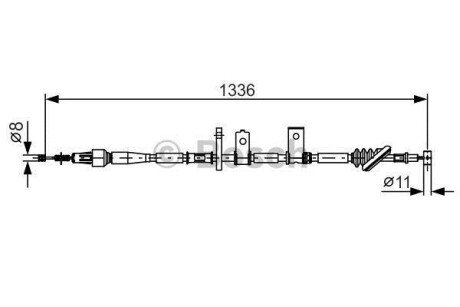 SUZUKI трос ручн.гальма лів.Grand Vitara (3d) -05 BOSCH 1987482091