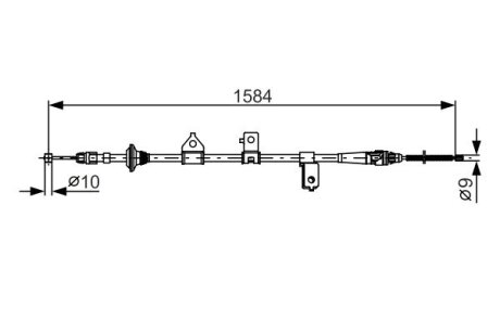 Трос ручного гальма BOSCH 1987482099