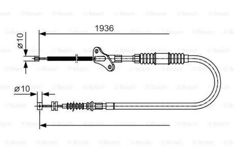 OPEL трос ручного гальма Frontera 92- BOSCH 1987482111