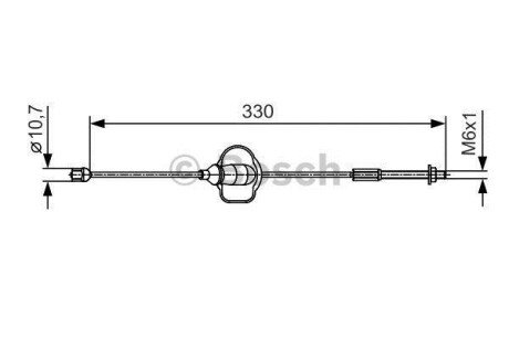 FORD трос ручного гальма передн.Focus 05- BOSCH 1987482121