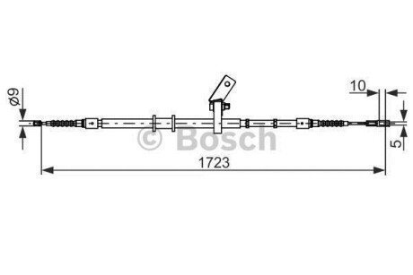 Трос ручного гальма лів. AUDI 92- BOSCH 1987482268