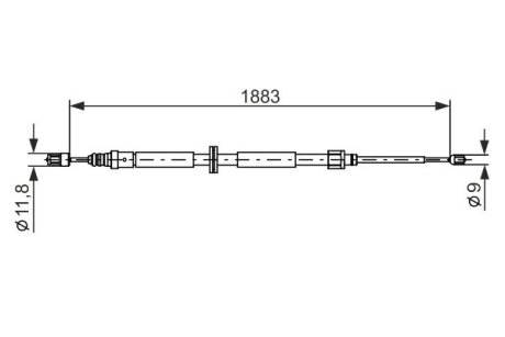 Трос ручного гальма BOSCH 1 987 482 302