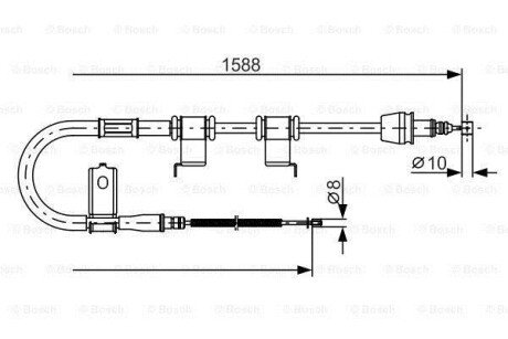 HYUNDAI трос ручн.гальма прав.Accent,Kia Rio 05- BOSCH 1987482359