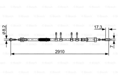 Трос ручного гальма BOSCH 1987482447