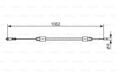 DB трос ручного гальма A140-170D 98-задн. прав. BOSCH 1987482538