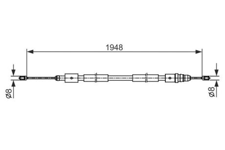 CITROEN трос стоян. гальма C4 Picasso 05- прав. диск. BOSCH 1987482541