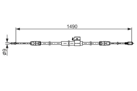 FORD Трос стоянкового гальма правий TRANSIT V363 Фургон 2.0 16- BOSCH 1987482832