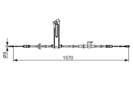 FORD Трос стоянкового гальма ліворуч TRANSIT V363 Фургон 2.0 16- BOSCH 1987482833