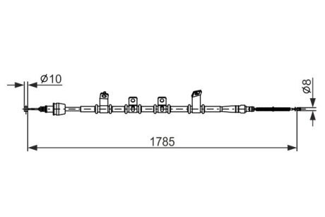 Трос ручного гальма задн. лів. HYUNDAI IX35 BOSCH 1987482921