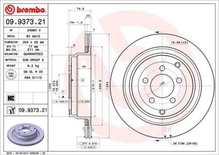 Гальмiвний диск BREMBO 09937321