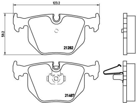 Комплект гальмівних колодок з 4 шт. дисків BREMBO P06020 (фото 1)