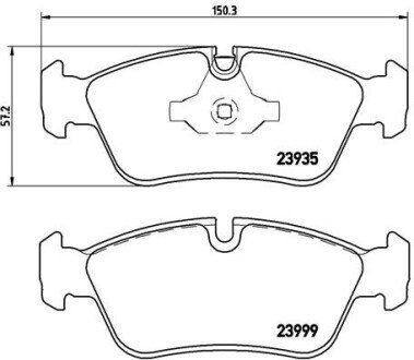 Комплект гальмівних колодок з 4 шт. дисків BREMBO P06035 (фото 1)