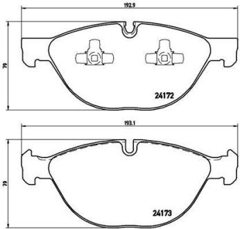 Комплект гальмівних колодок з 4 шт. дисків BREMBO P06058 (фото 1)