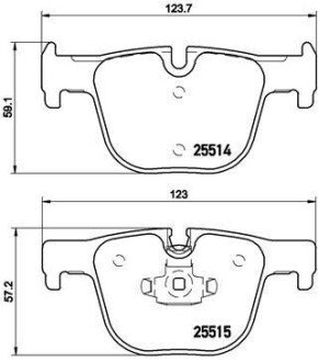 Комплект гальмівних колодок з 4 шт. дисків BREMBO P06072