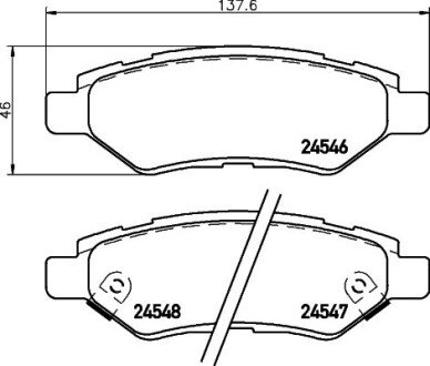 Колодки гальмівні дискові (комплект 4 шт) BREMBO P 09 014