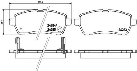 Комплект гальмівних колодок з 4 шт. дисків BREMBO P16013