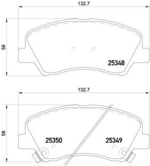 Комплект гальмівних колодок з 4 шт. дисків BREMBO P18025