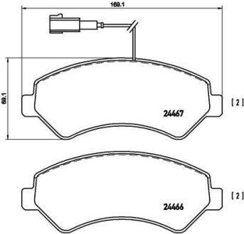 Комплект гальмівних колодок з 4 шт. дисків BREMBO P23136