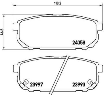 Комплект гальмівних колодок з 4 шт. дисків BREMBO P30023