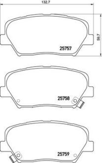 Комплект гальмівних колодок з 4 шт. дисків BREMBO P30070 (фото 1)