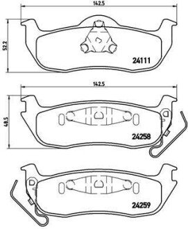 Комплект гальмівних колодок з 4 шт. дисків BREMBO P37011 (фото 1)