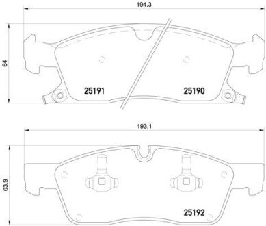 Комплект гальмівних колодок з 4 шт. дисків BREMBO P37017