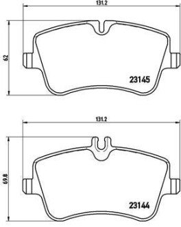 Комплект гальмівних колодок з 4 шт. BREMBO P50045