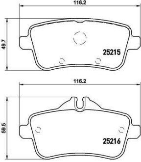 Комплект гальмівних колодок з 4 шт. дисків BREMBO P50101 (фото 1)