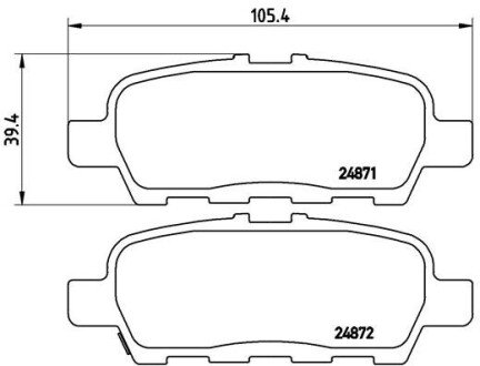 Комплект гальмівних колодок з 4 шт. дисків BREMBO P56068 (фото 1)