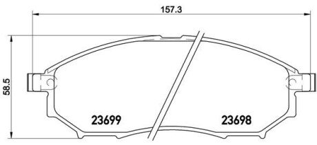 Комплект гальмівних колодок з 4 шт. дисків BREMBO P56094