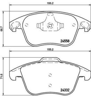 Комплект гальмівних колодок з 4 шт. дисків BREMBO P61117 (фото 1)