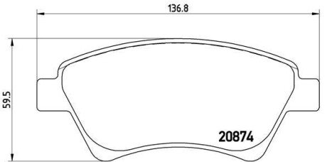 Комплект гальмівних колодок з 4 шт. дисків BREMBO P68034