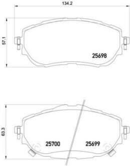 Комплект гальмівних колодок з 4 шт. дисків BREMBO P83150