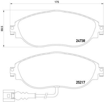 Комплект гальмівних колодок з 4 шт. дисків BREMBO P85131