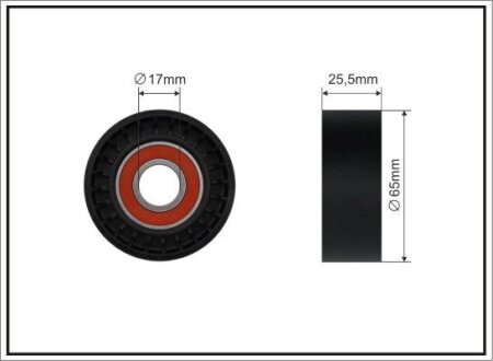 Ролик натяжителя CITROEN C3/C4/PEUGEOT 207/308/BMW CAFFARO 39000