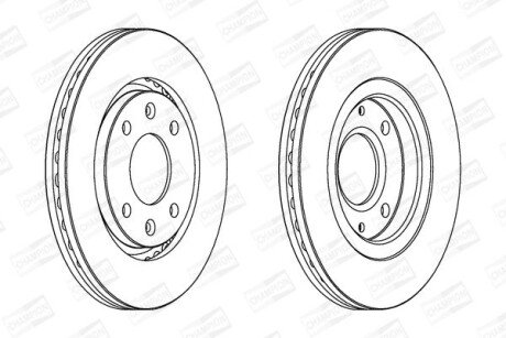 PEUGEOT гальмівний диск передн. 406 1.6/2.1TD 95- CHAMPION 562027CH
