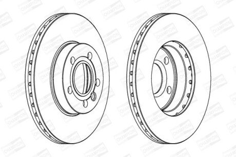 VW диск гальмівний передній Sharan,Ford Galaxy,Seat Alhambra CHAMPION 562043CH