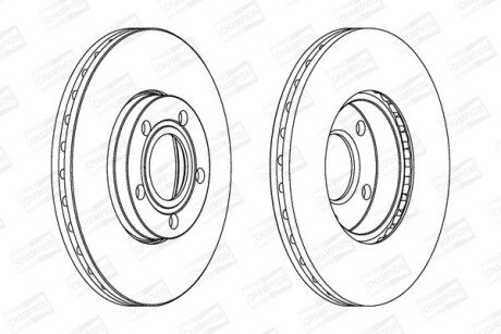 VW диск гальмівний перед. (вентил.) Passat 96- CHAMPION 562052CH