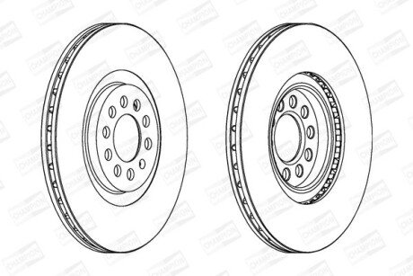 VW диск гальмівний передній Audi A3,Golf IV,Skoda SuperB 99- CHAMPION 562132CH (фото 1)