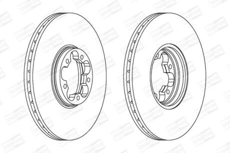 FORD диск гальмівний передній Transit 00- CHAMPION 562140CH