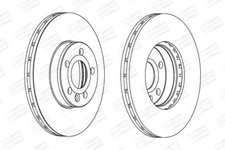 VW диск гальмівний передній Sharan,T4,Ford Galaxy,Seat Alhambra CHAMPION 562382CH