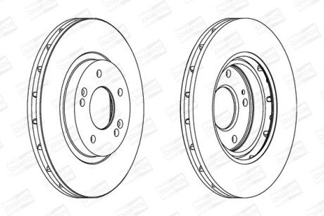 HYUNDAI диск гальмівний передній Santa Fe 01-, MITSUBISHI ASX 2.0 MIVEC 10- CHAMPION 562549CH