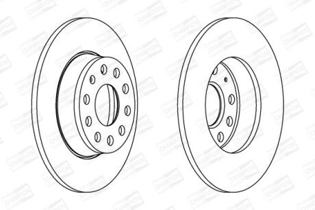 VW диск гальмівний задн.Audi A3 08-Golf VI 08-, Caddy IIISkodaSeat CHAMPION 562614CH