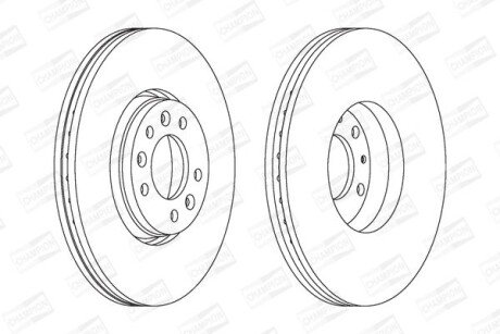 CITROEN гальмівний диск передн. Jumpy,C5 III 08-,Fiat scudo,Peugeot 407,508,Expert 07- CHAMPION 562622CH