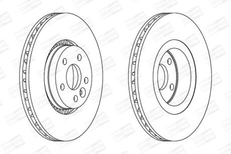 FORD диск гальмівний передн.Galaxy,S-Max,Landrover Freelander,Volvo S60/80 II,V60/70,XC70 06- CHAMPION 562643CH-1